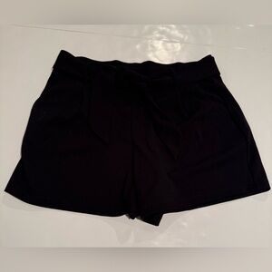 LOFT Black High-Waist Tie-Front Shorts